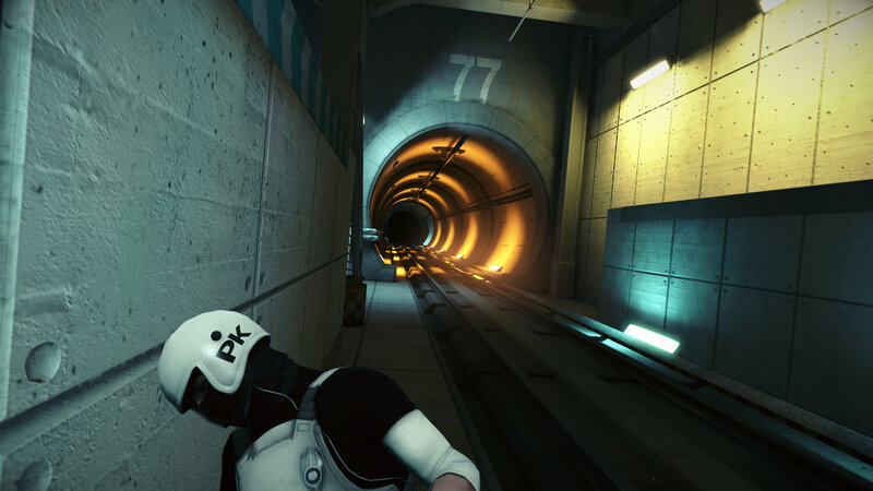 character in tunnel