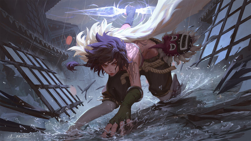 Character in Water — Purple