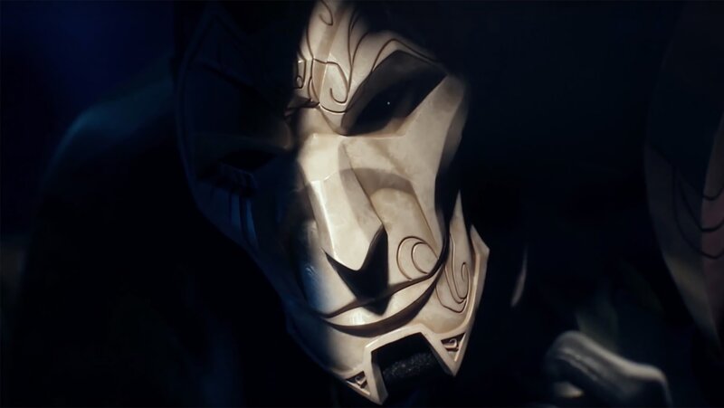 Character in White Mask — Black