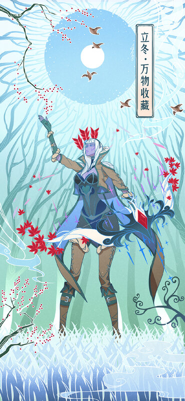 Character in Winter Forest