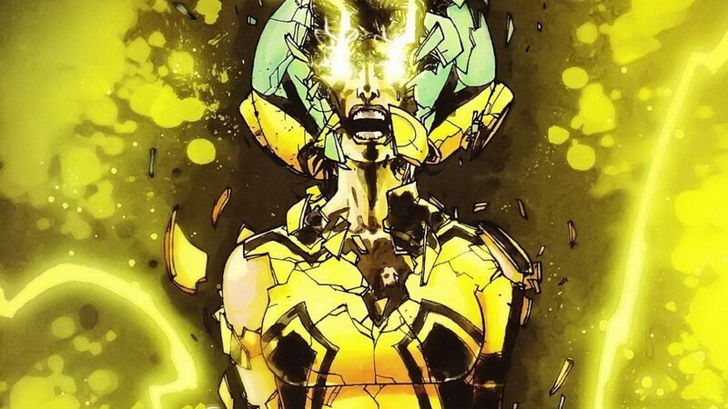 Character in Yellow Armor — Dramatic, Intense