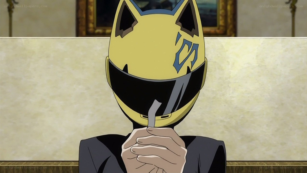 character in yellow helmet