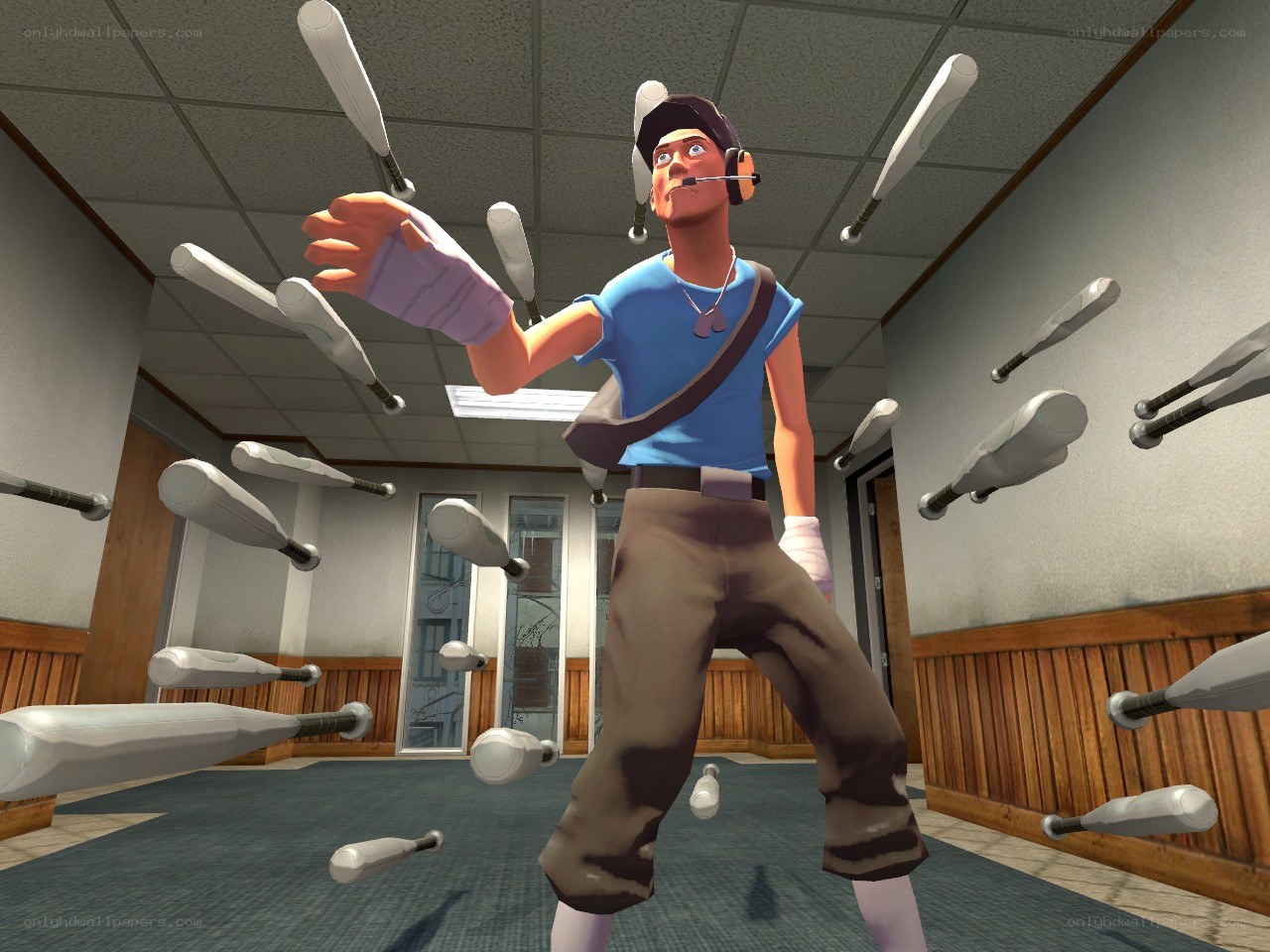 Character juggling bats