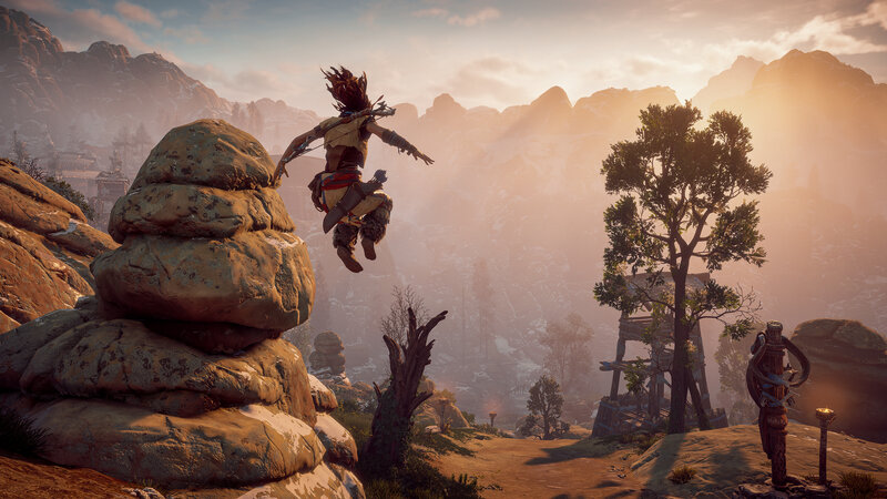 Character Jumping Between Rocks