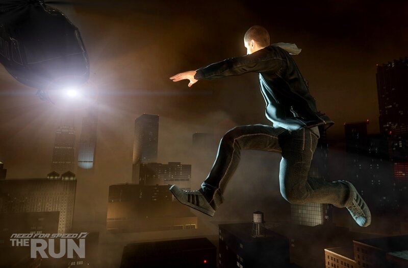 character jumping in city