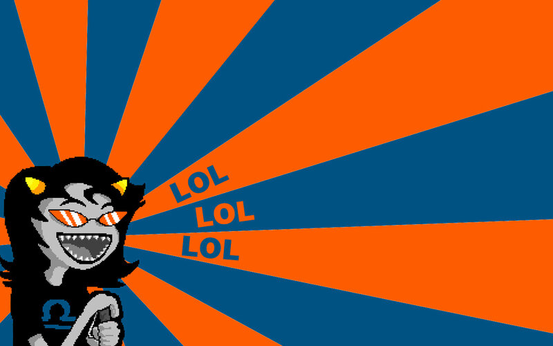 character laughing with LOL text