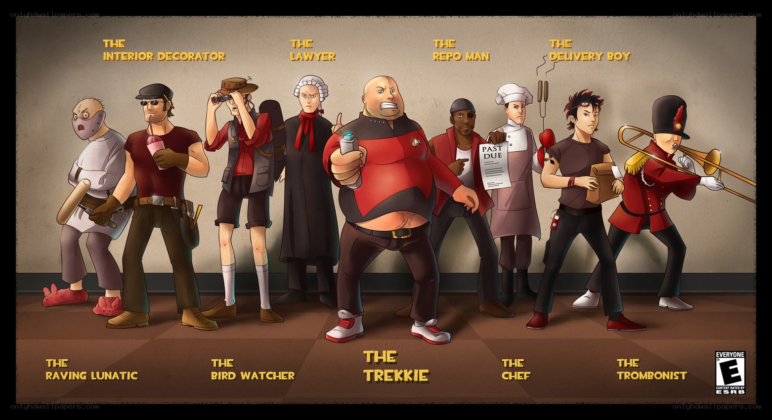 Character lineup from a game