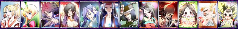 Character lineup from a Japanese anime