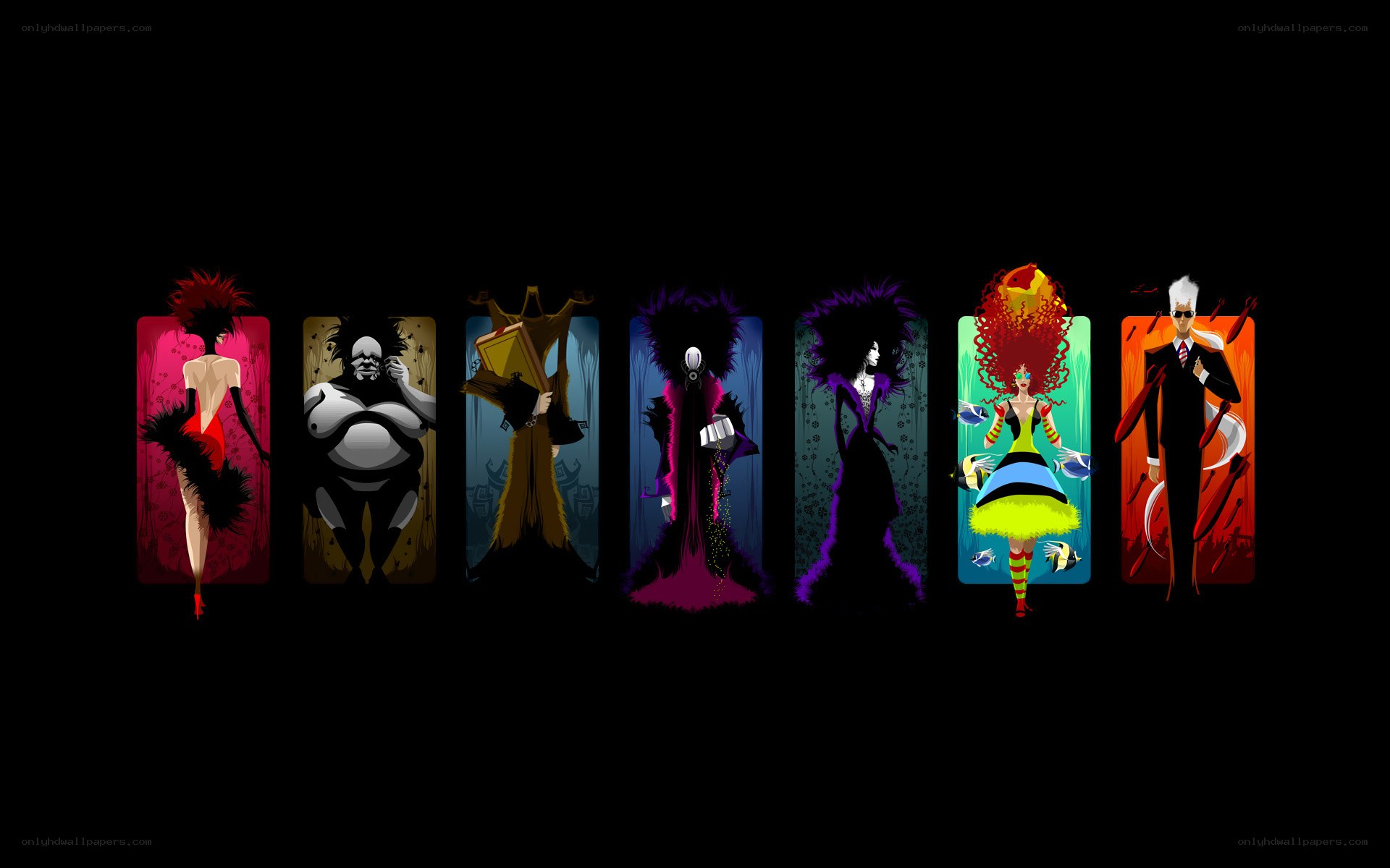 Character lineup from a stylized series
