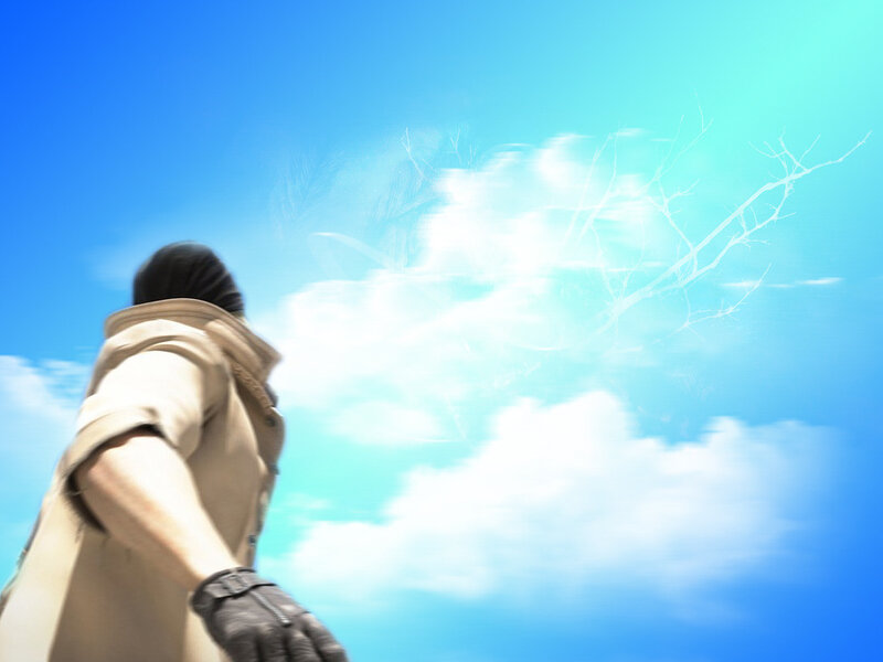 character looking at sky