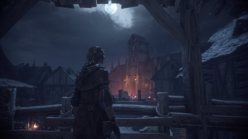 Character Looking at Town