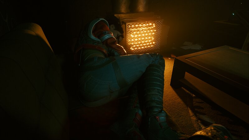 Character Lying on Floor — Black