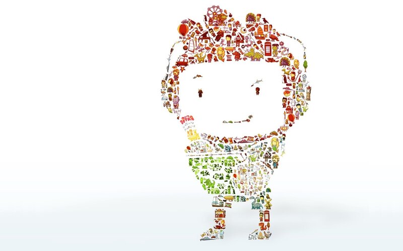 character made of icons