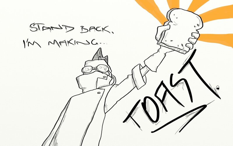 character making toast