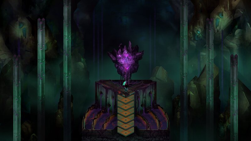 Character Near Glowing Crystal