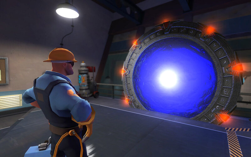 character near portal