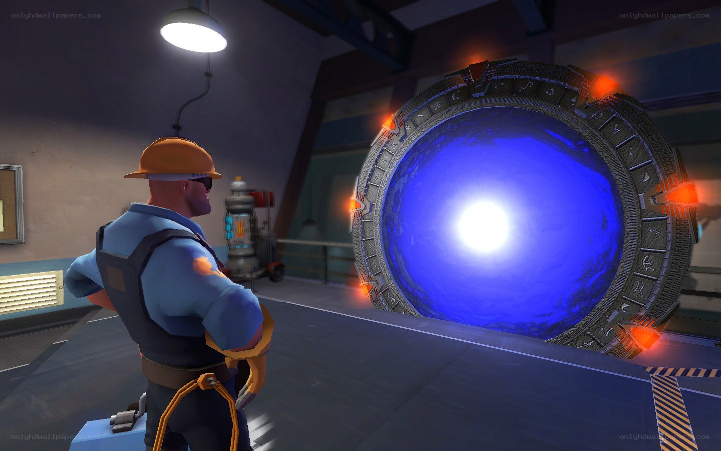 character near portal