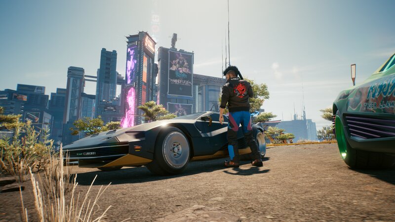 Character Next to Car — Gray