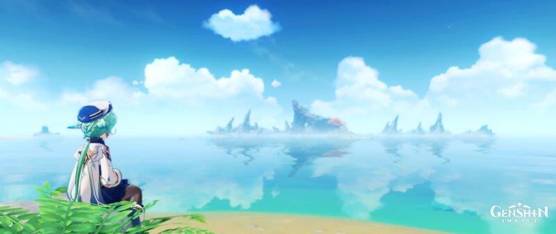 Character on a Beach — Blue