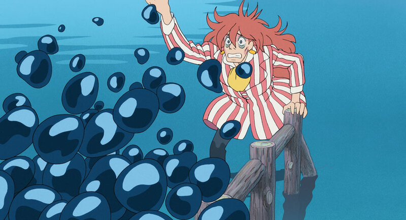 character on a boat with bubbles
