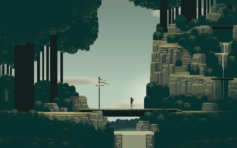 Character on a Bridge — Green, Serene
