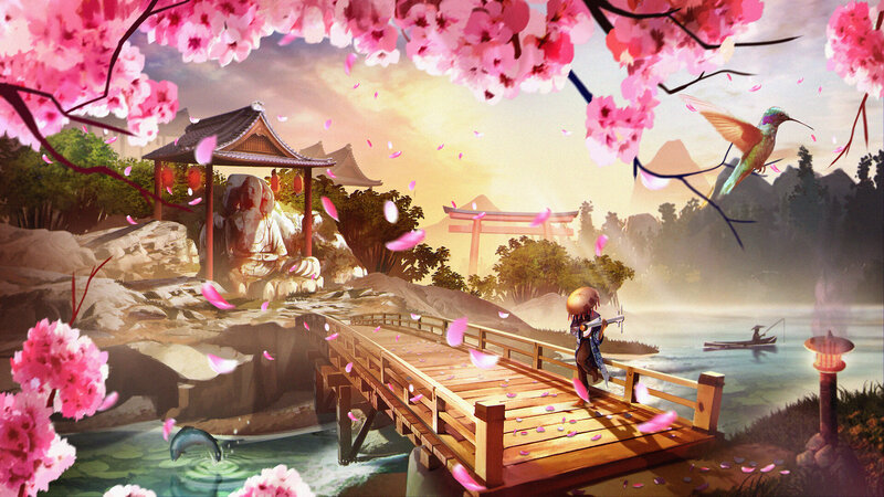 Character on a Bridge — Pink