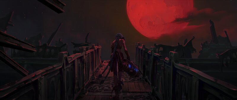 Character on a Bridge — Red