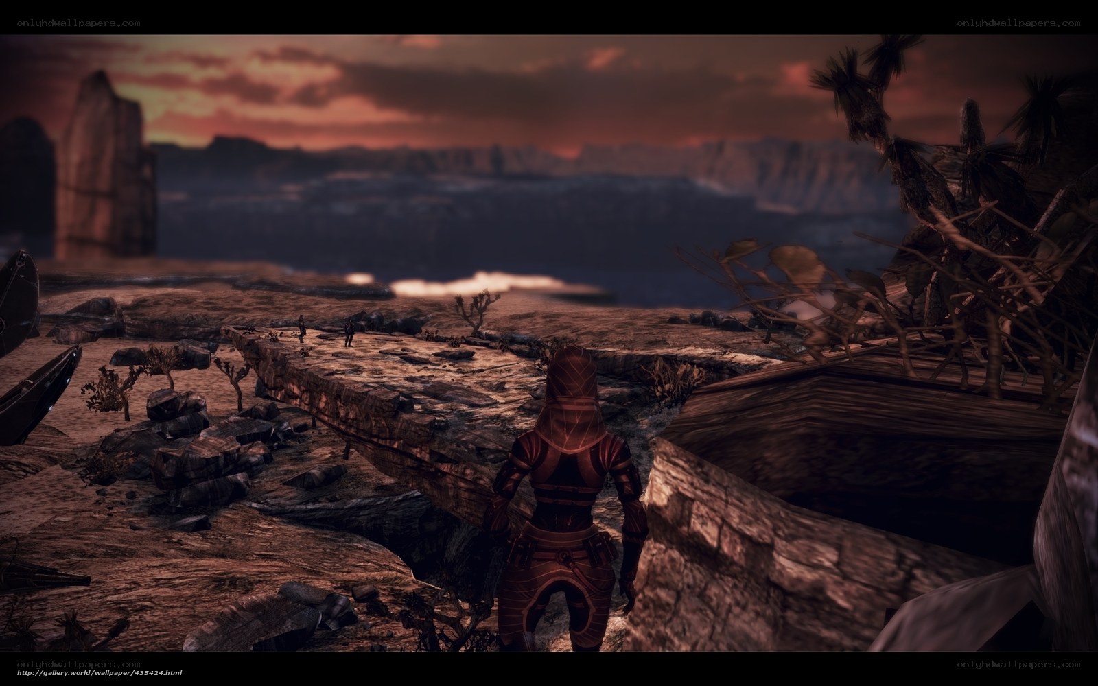 Character on a cliff at dusk