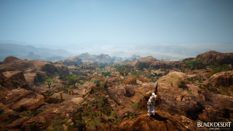 Character on a Cliff — Brown, Serene, Afternoon