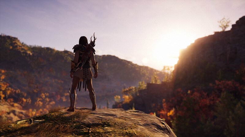 Character on a Cliff — Brown, Serene, Sunrise