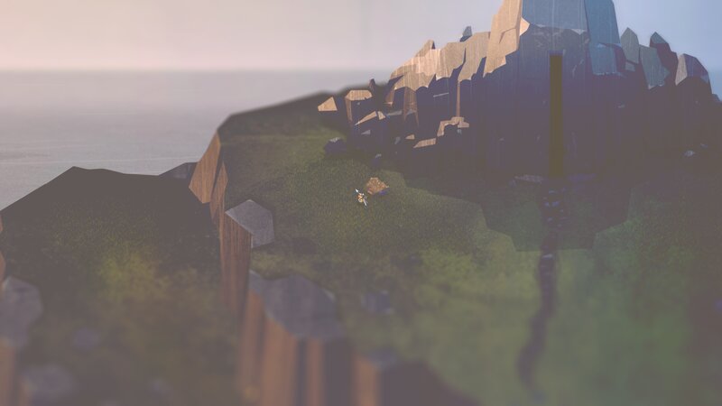 Character on a Cliff — Green