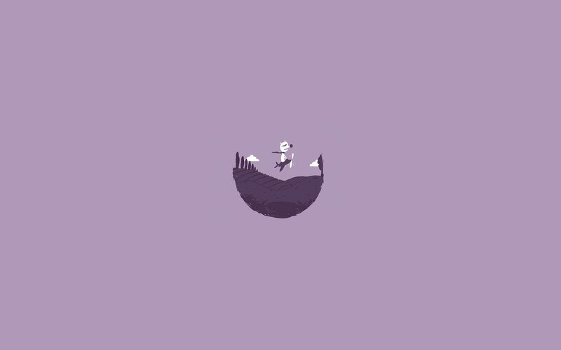 character on a floating island