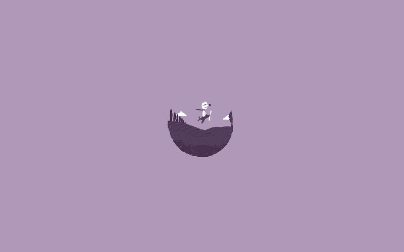character on a floating island