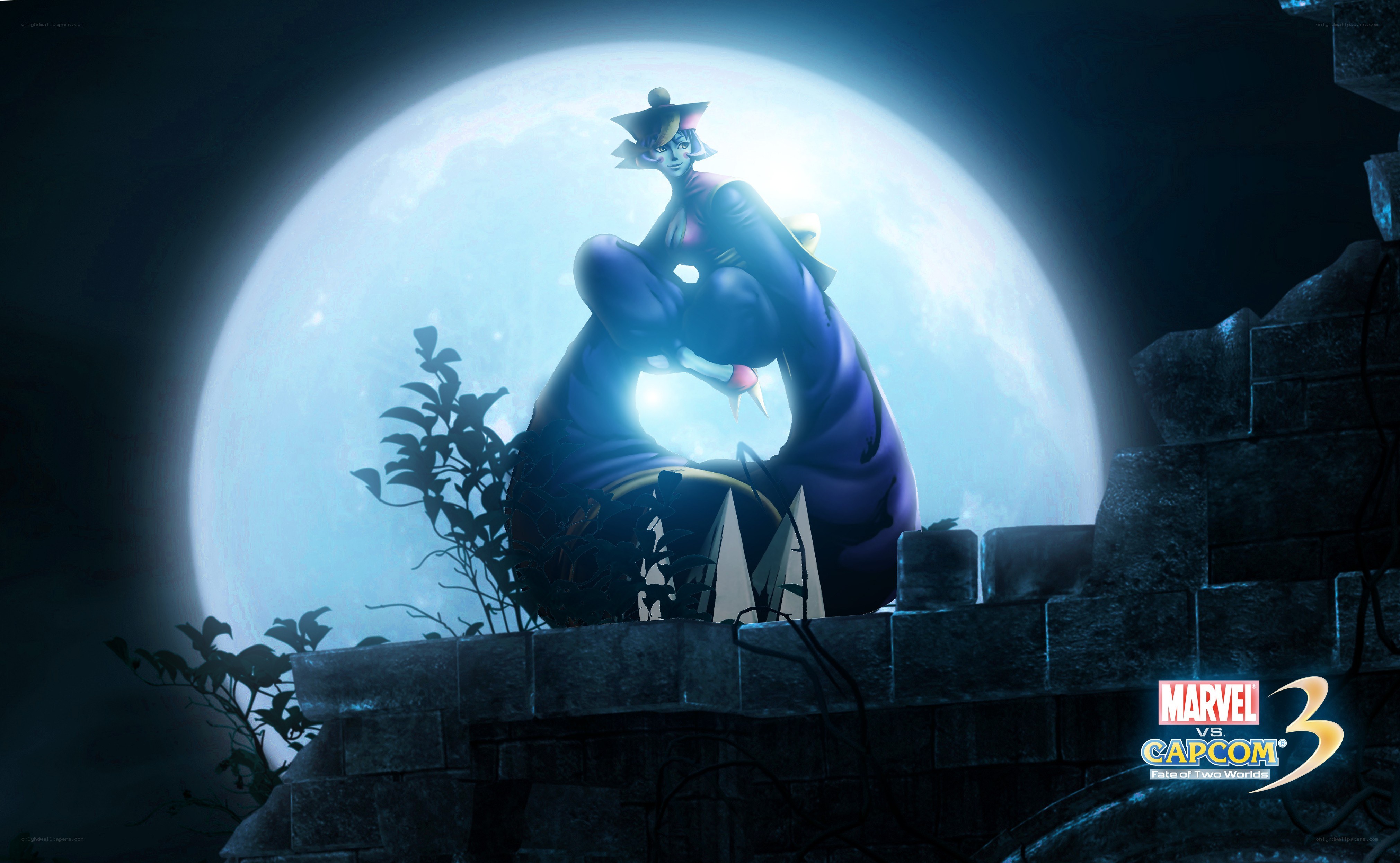 Character on a moonlit wall