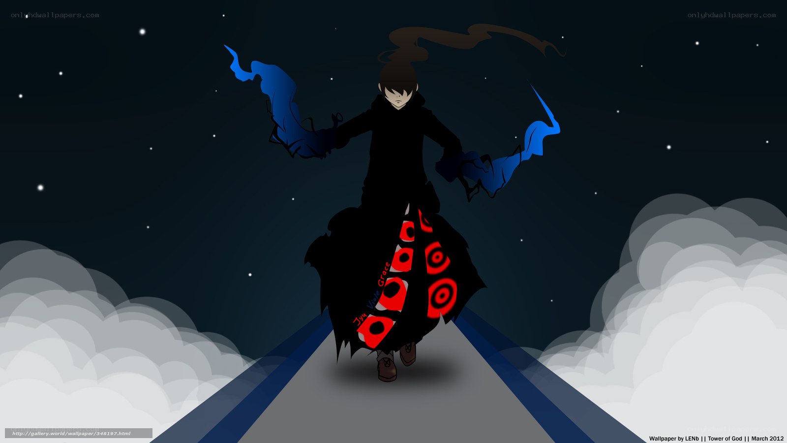 character on a path in the sky