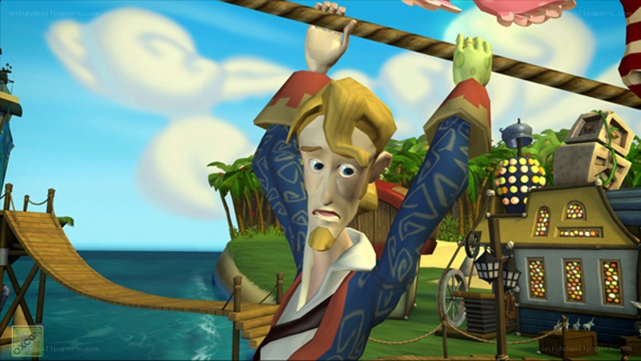 character on a rope bridge