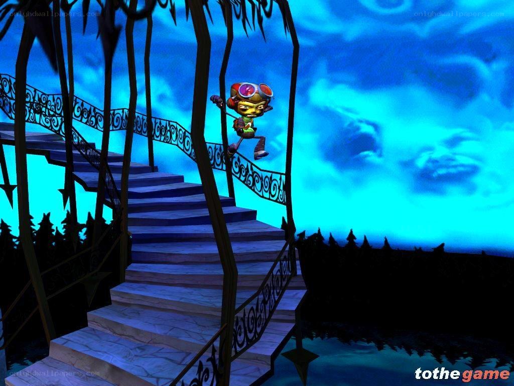 character on a staircase