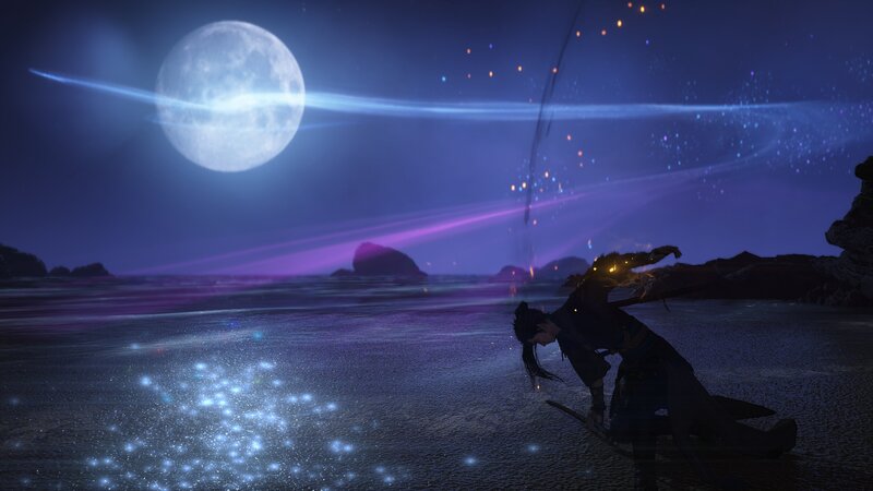 Character on Beach at Night