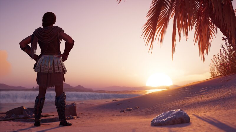 Character on Beach at Sunset