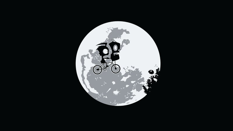 Character on Bicycle — Black