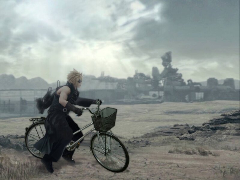 Character on Bicycle