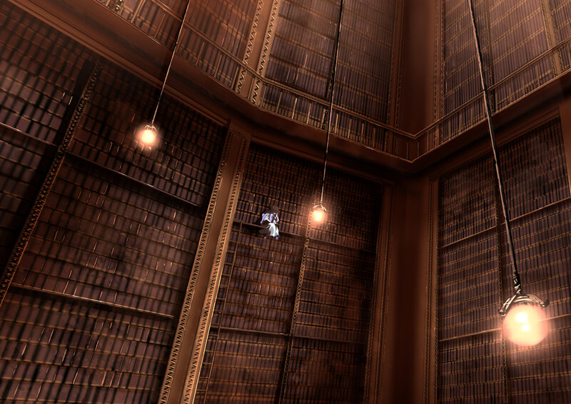 Character on Bookshelf