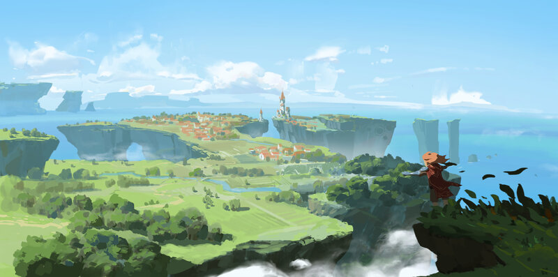 Character on Cliff Edge — Green