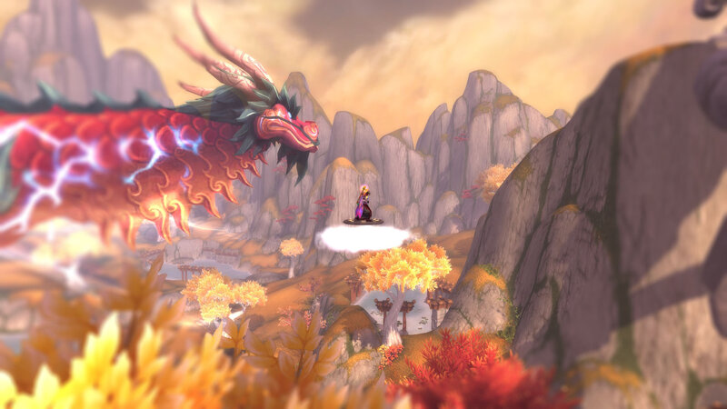 Character on Cloud with Dragon