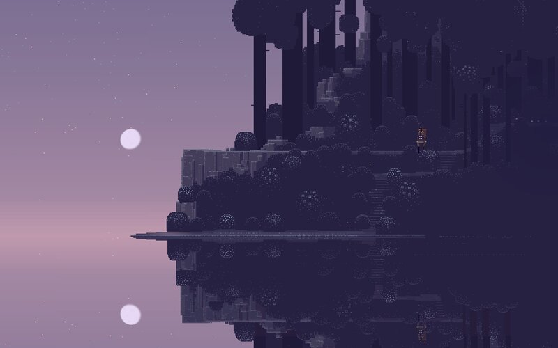 Character on Floating Island — Purple
