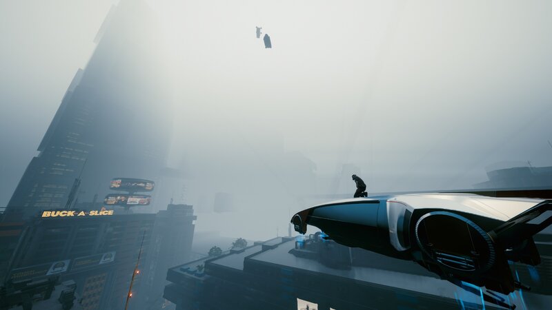 Character on Flying Car