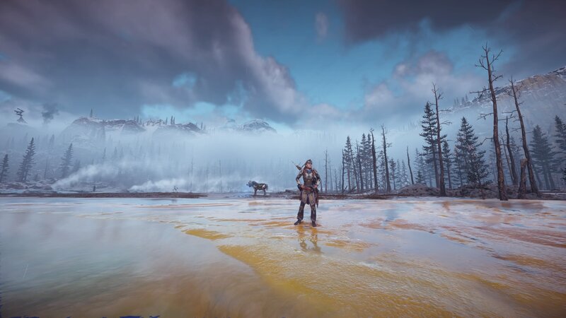 Character on Frozen Lake — Blue