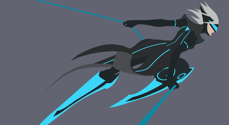 Character on Hoverboard — Black