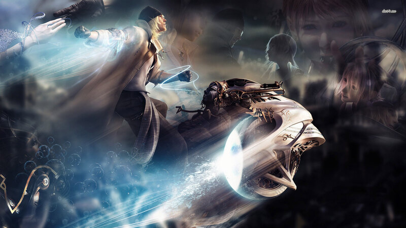 Character on Motorcycle — Blue, Dramatic, Digital Art, Magic