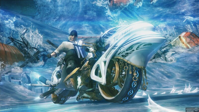 Character on Motorcycle — Blue, Dramatic
